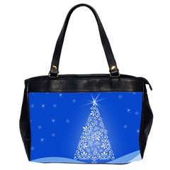 Blue White Christmas Tree Office Handbags (2 Sides)  by yoursparklingshop