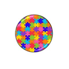 Funny Colorful Jigsaw Puzzle Hat Clip Ball Marker (4 Pack) by yoursparklingshop