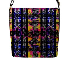 Urban Tribal Stripes Flap Messenger Bag (l)  by dflcprints