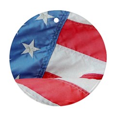 Folded American Flag Round Ornament (two Sides)  by StuffOrSomething