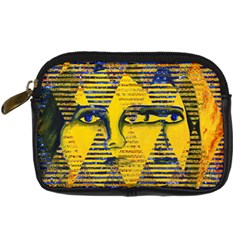 Conundrum Ii, Abstract Golden & Sapphire Goddess Digital Camera Cases by DianeClancy