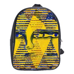 Conundrum Ii, Abstract Golden & Sapphire Goddess School Bags(large)  by DianeClancy
