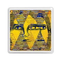 Conundrum Ii, Abstract Golden & Sapphire Goddess Memory Card Reader (square)  by DianeClancy