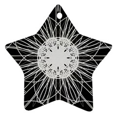 Black And White Flower Mandala Art Kaleidoscope Ornament (star)  by yoursparklingshop