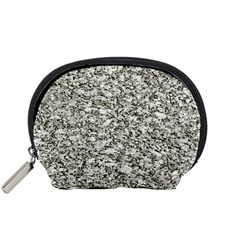 Black And White Abstract Texture Accessory Pouches (small) 