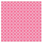 Soft Pink Quatrefoil Pattern Large Satin Scarf (Square)