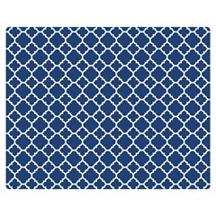 Navy Blue Quatrefoil Pattern Double Sided Flano Blanket (medium) by Zandiepants