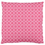 Soft pink quatrefoil pattern Large Flano Cushion Case (One Side)