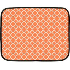 Tangerine Orange Quatrefoil Pattern Double Sided Fleece Blanket (mini) by Zandiepants
