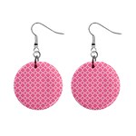 Soft Pink Quatrefoil Pattern 1  Button Earrings