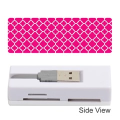 Hot Pink Quatrefoil Pattern Memory Card Reader (stick)