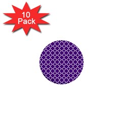 Royal Purple Quatrefoil Pattern 1  Mini Button (10 Pack)  by Zandiepants