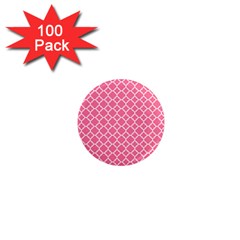 Soft Pink Quatrefoil Pattern 1  Mini Magnet (100 Pack)  by Zandiepants