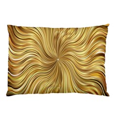Chic Festive Elegant Gold Stripes Pillow Case (two Sides) by yoursparklingshop