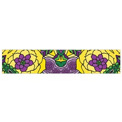 Petals In Mardi Gras Colors, Bold Floral Design Flano Scarf (small) by Zandiepants