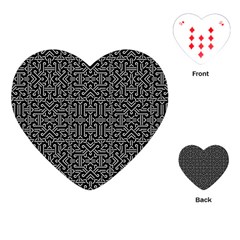 Black And White Ethnic Sharp Geometric  Playing Cards (heart)  by dflcprints