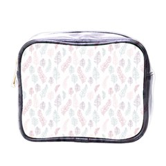 Whimsical Feather Pattern, Soft Colors, Mini Toiletries Bag (one Side) by Zandiepants