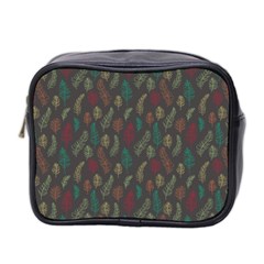 Whimsical Feather Pattern, Autumn Colors, Mini Toiletries Bag (two Sides) by Zandiepants