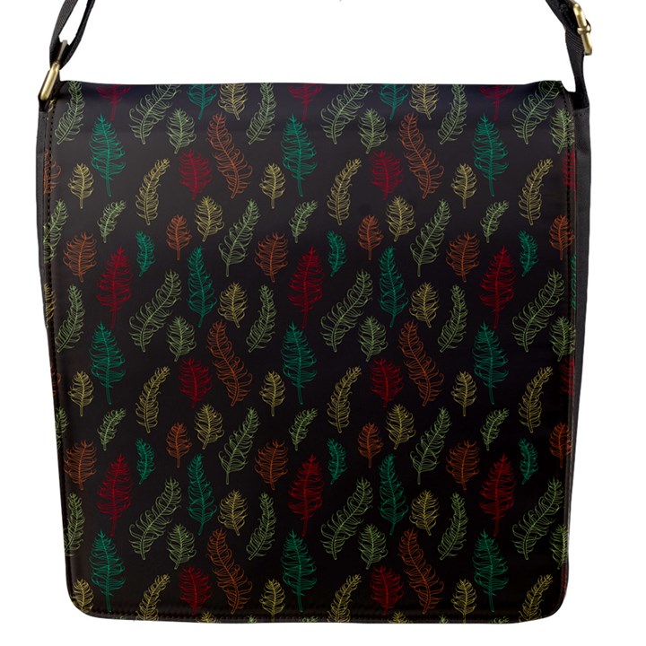 Whimsical Feather Pattern, autumn colors, Flap Closure Messenger Bag (S)