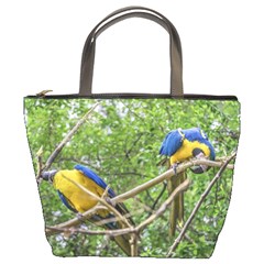 South American Couple Of Parrots Bucket Bags by dflcprints