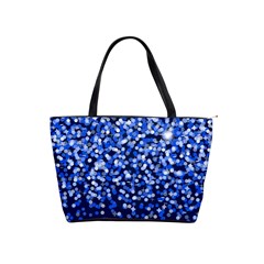 Blue Glitter Rain Shoulder Handbags by KirstenStar