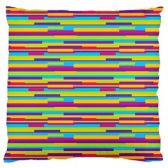 Colorful Stripes Background Large Flano Cushion Case (two Sides) by TastefulDesigns