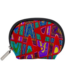 Bright Red Mod Pop Art Accessory Pouches (small) 