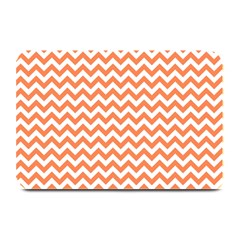 Tangerine Orange & White Zigzag Pattern Plate Mat by Zandiepants