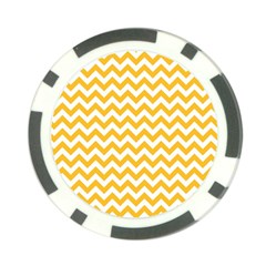 Sunny Yellow & White Zigzag Pattern Poker Chip Card Guard (10 Pack)