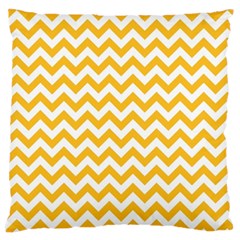 Sunny Yellow & White Zigzag Pattern Large Cushion Case (one Side)