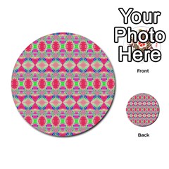 Pretty Pink Shapes Pattern Multi-purpose Cards (round)  by BrightVibesDesign