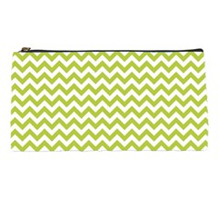 Spring Green & White Zigzag Pattern Pencil Case