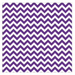 Royal Purple & White Zigzag Pattern Large Satin Scarf (square)