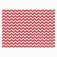 Poppy Red & White Zigzag Pattern Large Glasses Cloth (2 Sides)