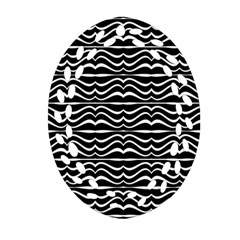 Modern Zebra Pattern Oval Filigree Ornament (2-side)  by dflcprints