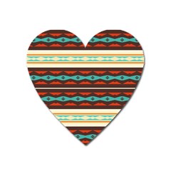 Stripes And Rhombus Chains                                      			magnet (heart) by LalyLauraFLM