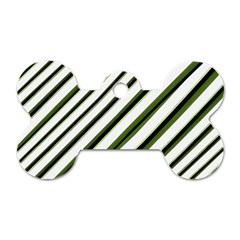 Diagonal Stripes Dog Tag Bone (one Side) by dflcprints