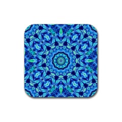 Blue Sea Jewel Mandala Rubber Square Coaster (4 Pack) by Zandiepants