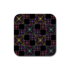 Ornate Boho Patchwork Rubber Coaster (square)  by dflcprints