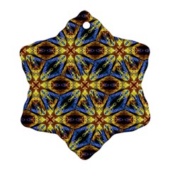 Vibrant Medieval Check Ornament (snowflake)  by dflcprints