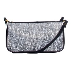Grey Ombre Feather Pattern, White, Shoulder Clutch Bag by Zandiepants