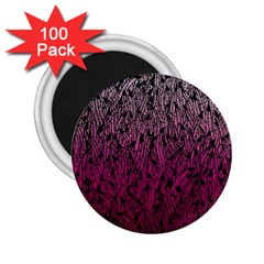 Pink Ombre Feather Pattern, Black, 2 25  Magnet (100 Pack)  by Zandiepants