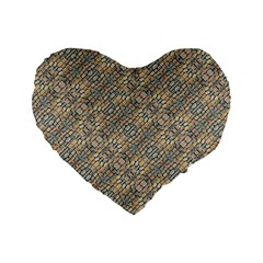 Cobblestone Geometric Texture Standard 16  Premium Heart Shape Cushions by dflcprints