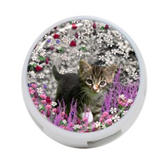 Emma In Flowers I, Little Gray Tabby Kitty Cat 4-port Usb Hub (one Side) by DianeClancy
