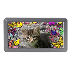 Emma In Butterflies I, Gray Tabby Kitten Memory Card Reader (mini) by DianeClancy