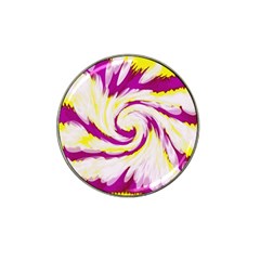 Tie Dye Pink Yellow Abstract Swirl Hat Clip Ball Marker by BrightVibesDesign