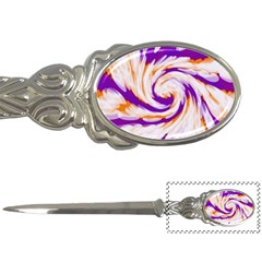 Tie Dye Purple Orange Abstract Swirl Letter Openers by BrightVibesDesign