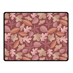 Marsala Leaves Pattern Double Sided Fleece Blanket (small)  by sifis