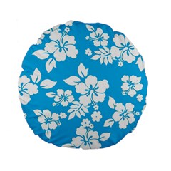 Light Blue Hawaiian Standard 15  Premium Flano Round Cushions