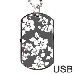 Gray Hawaiian Dog Tag Usb Flash (one Side) by AlohaStore